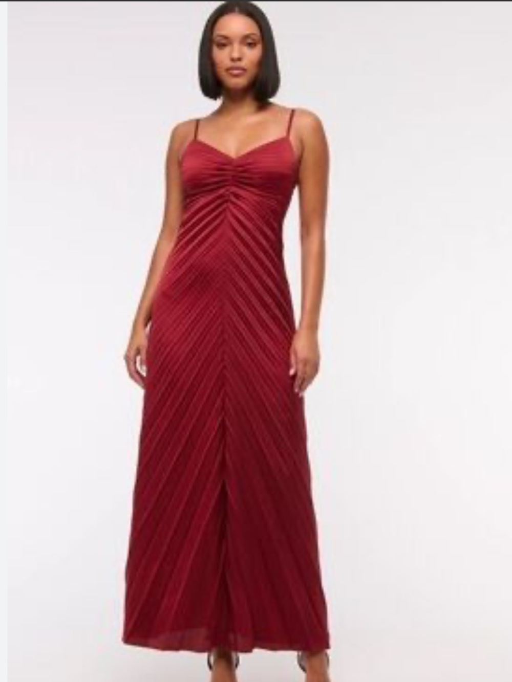 Abercrombie & Fitch Red Maxi Dress with Spaghetti Straps